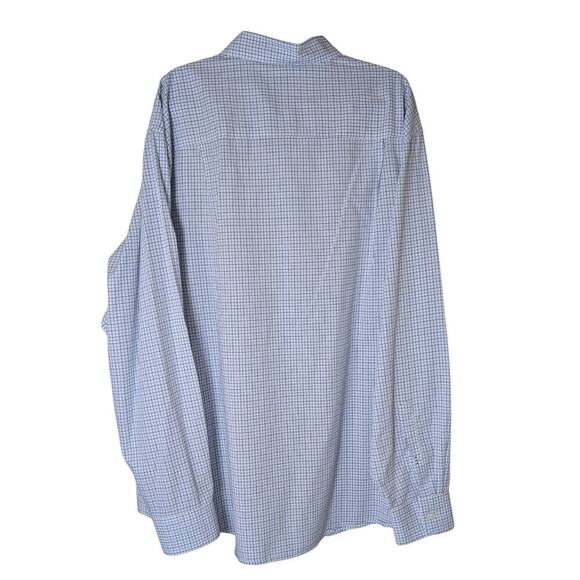IZOD Premium Essentials Men’s 2XLT Long Sleeve White Blue Gray Check Cotton - Picture 4 of 9